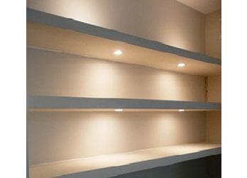 Illuminated wall shelving