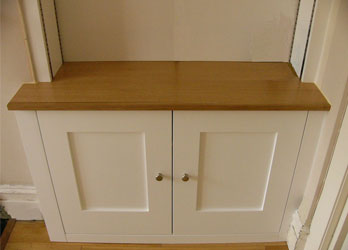 Oak topped alcove unit