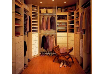 Compact walk in wardrobe